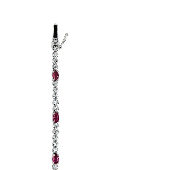 14K White Gold 3.00 Ct. tw. Ruby and Diamond Bracelet - Picture 2 of 3